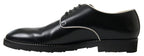 Dolce &amp; Gabbana Black White Leather Formal Shoes