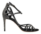 Dolce &amp; Gabbana Rhinestone Stiletto Sandal Satin Shoes