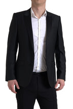 Dolce &amp; Gabbana Black Wool Single Breasted MARTINI Blazer