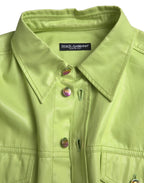 Dolce &amp; Gabbana Green Cotton Collared Button Down Shirt