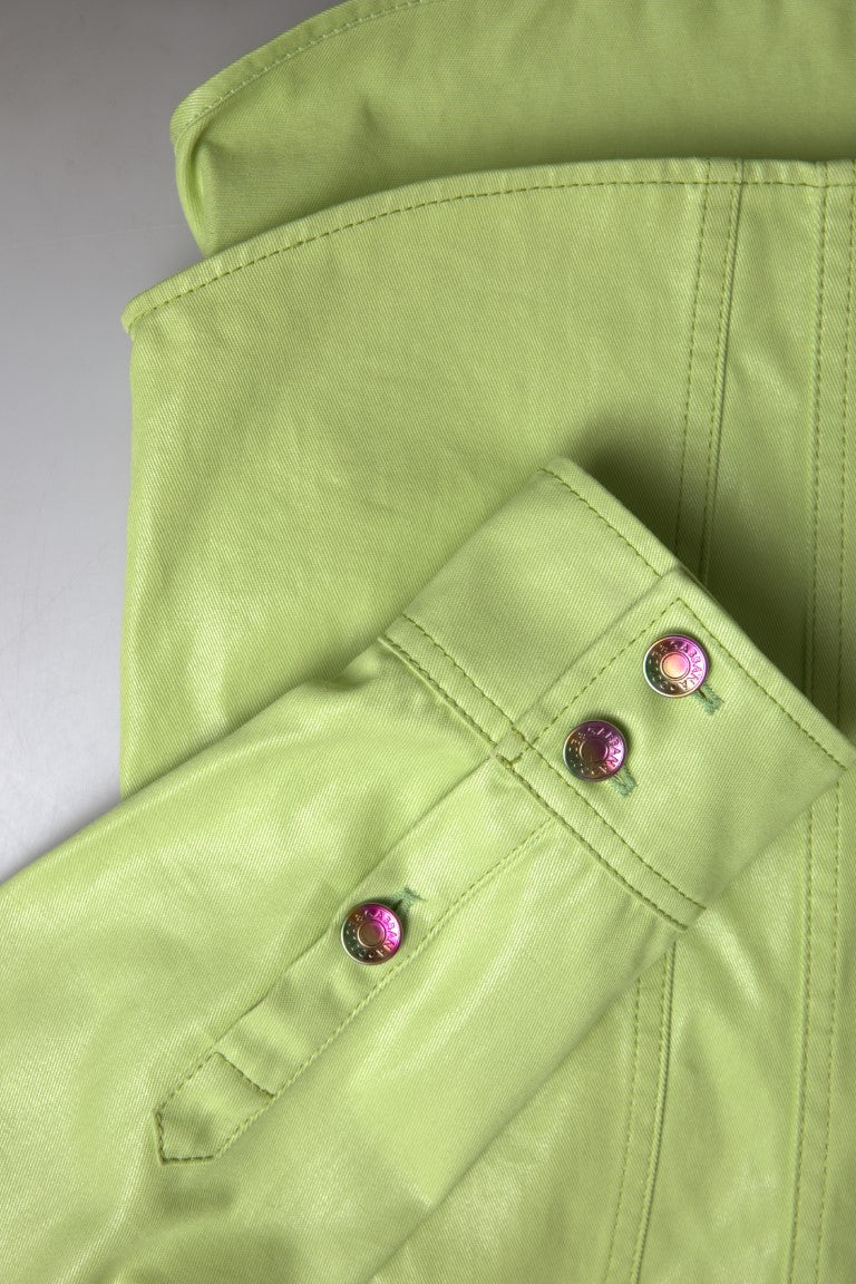 Dolce &amp; Gabbana Green Cotton Collared Button Down Shirt