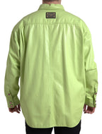 Dolce &amp; Gabbana Green Cotton Collared Button Down Shirt