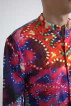 Dolce &amp; Gabbana Multicolor Luminarie Print Linen Shirt