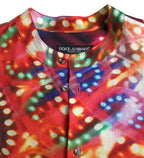 Dolce &amp; Gabbana Multicolor Luminarie Print Linen Shirt