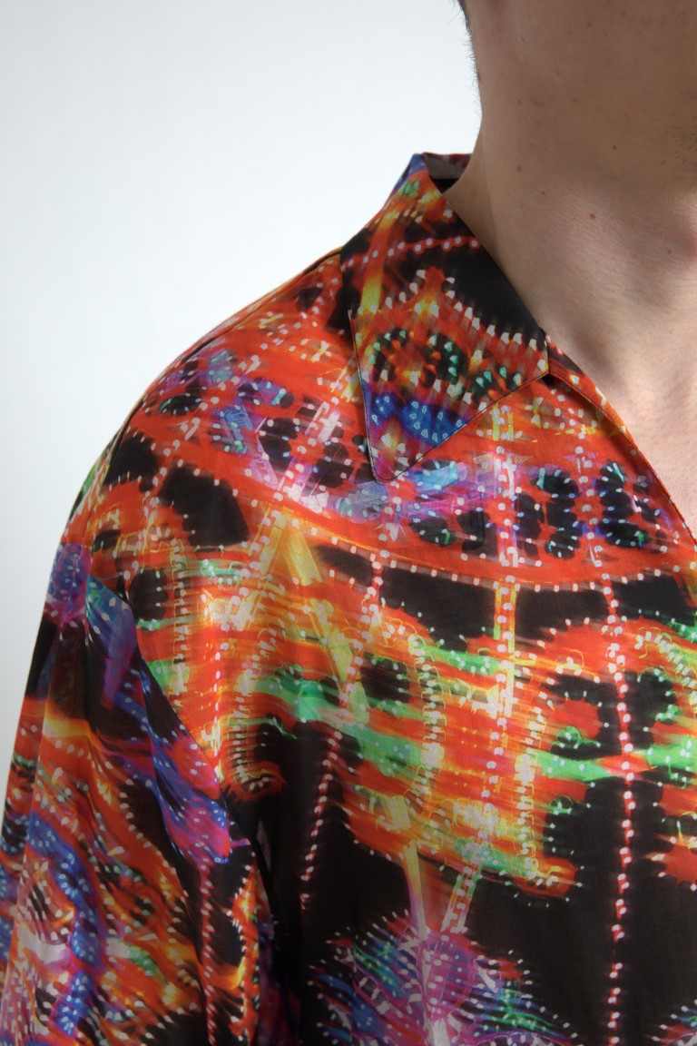 Dolce &amp; Gabbana Multicolor Luminarie Print Men's Cotton Shirt