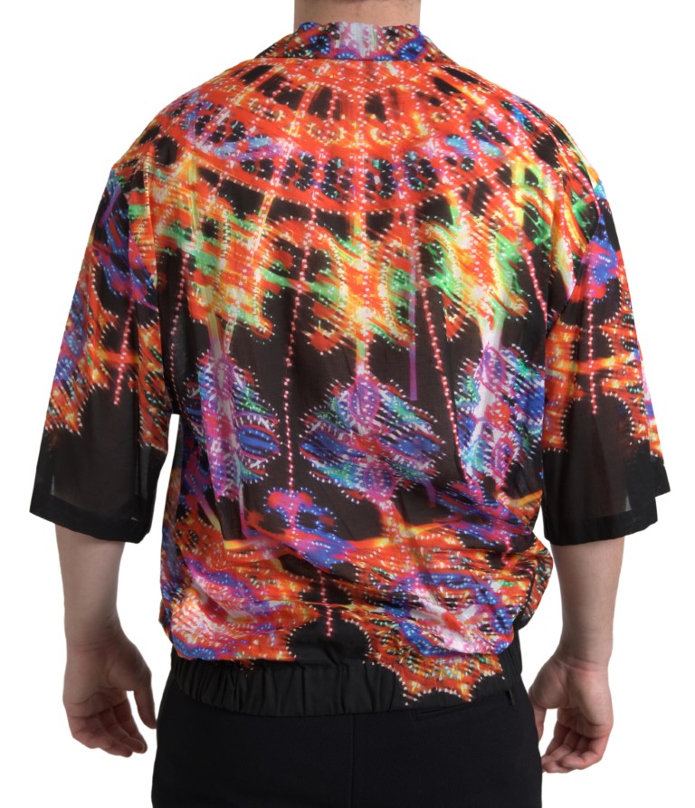 Dolce &amp; Gabbana Multicolor Luminarie Print Men's Cotton Shirt