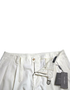 Dolce &amp; Gabbana White Cotton Stretch Men Bermuda Denim Shorts