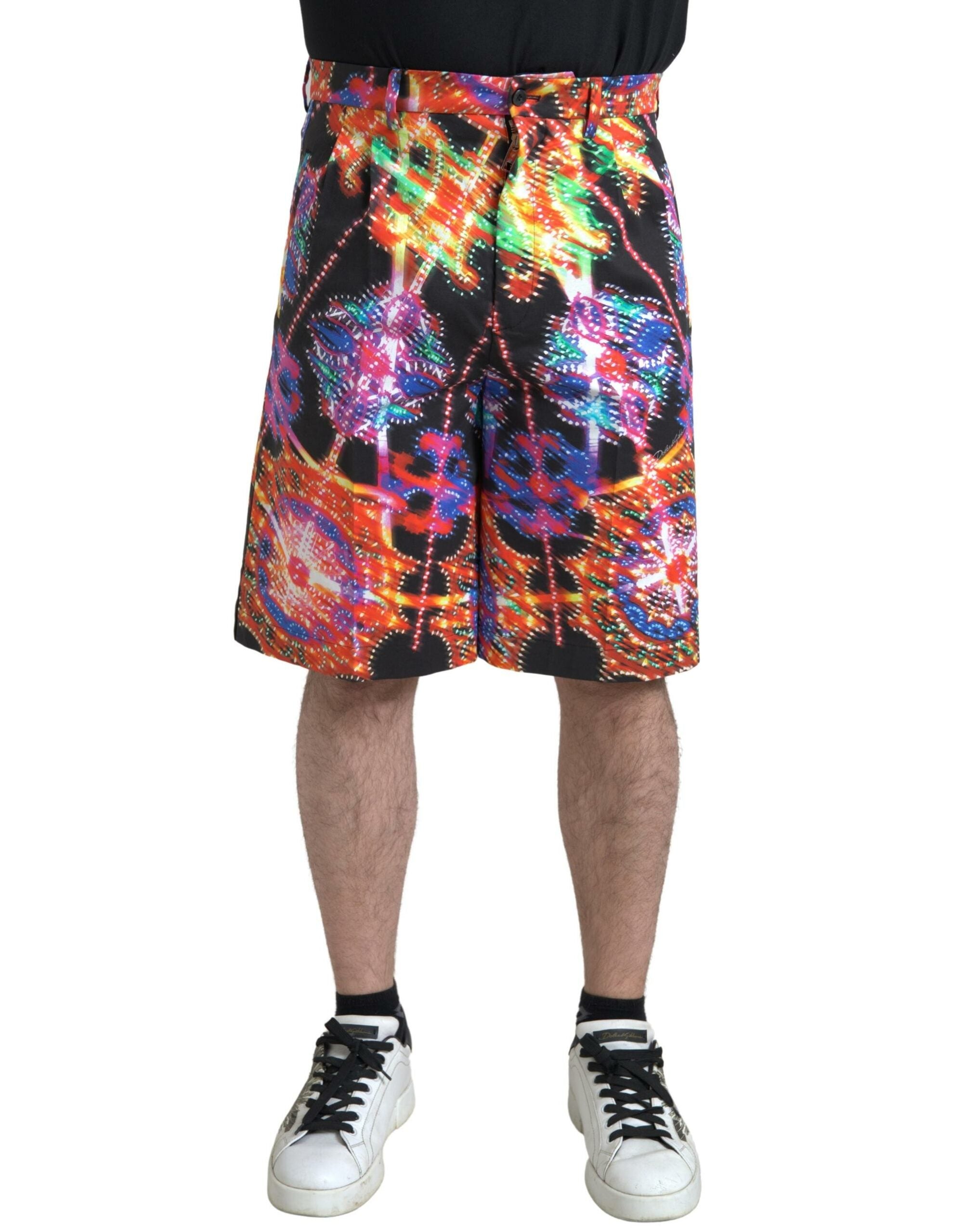 Dolce &amp; Gabbana Multicolor Printed Cotton Men Bermuda Shorts