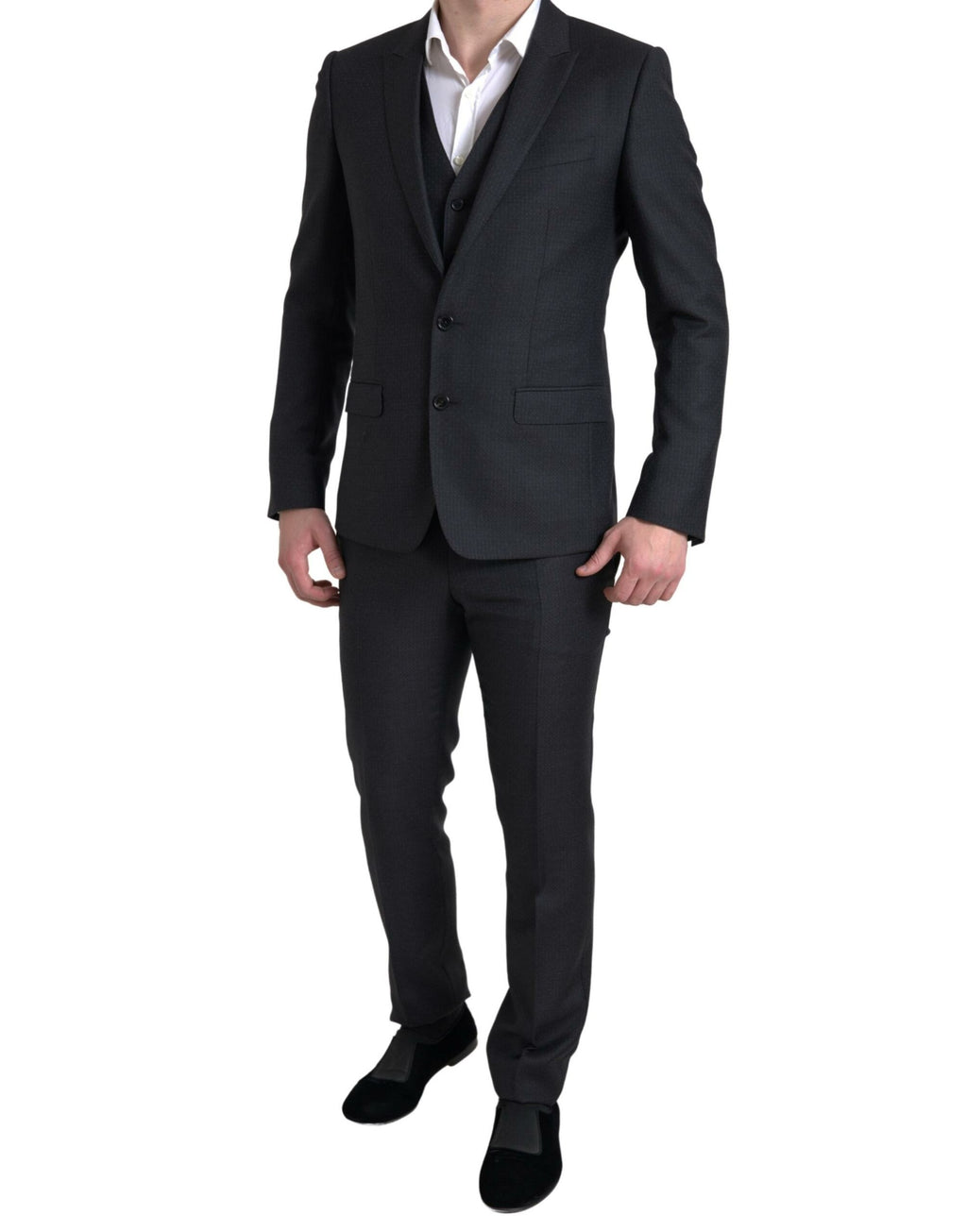Dolce &amp; Gabbana Black 3 Piece Single Breasted MARTINI Suit