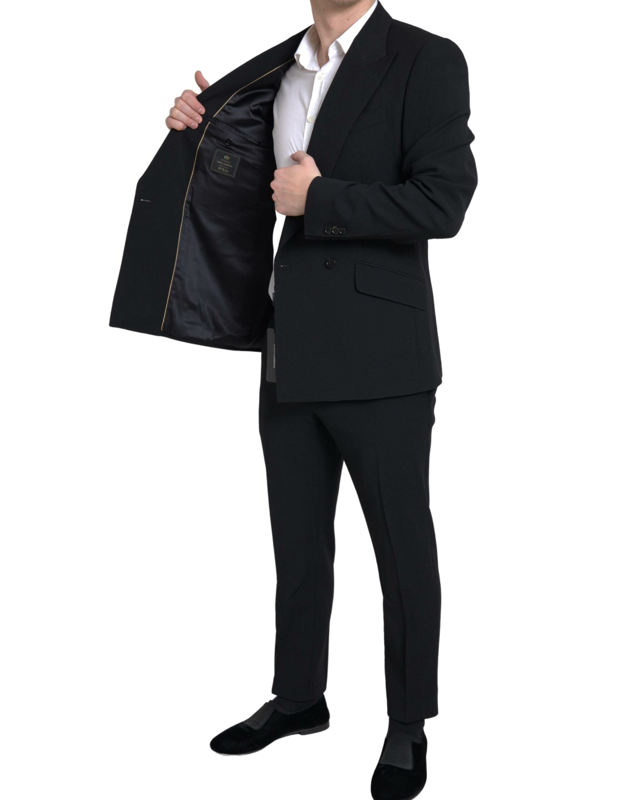 Dolce &amp; Gabbana Black 2 Piece Double Breasted SICILY Suit