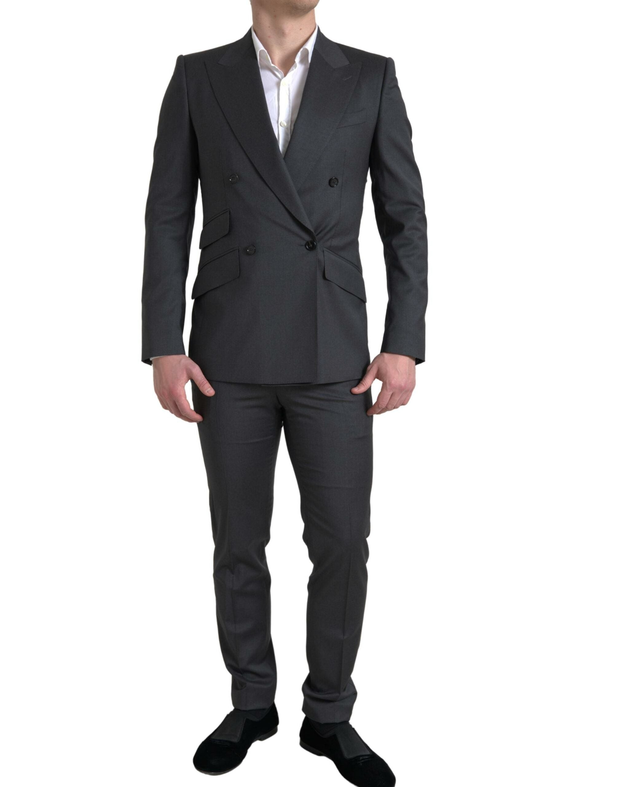 Dolce &amp; Gabbana Gray 2 Piece Double Breasted SICILY Suit