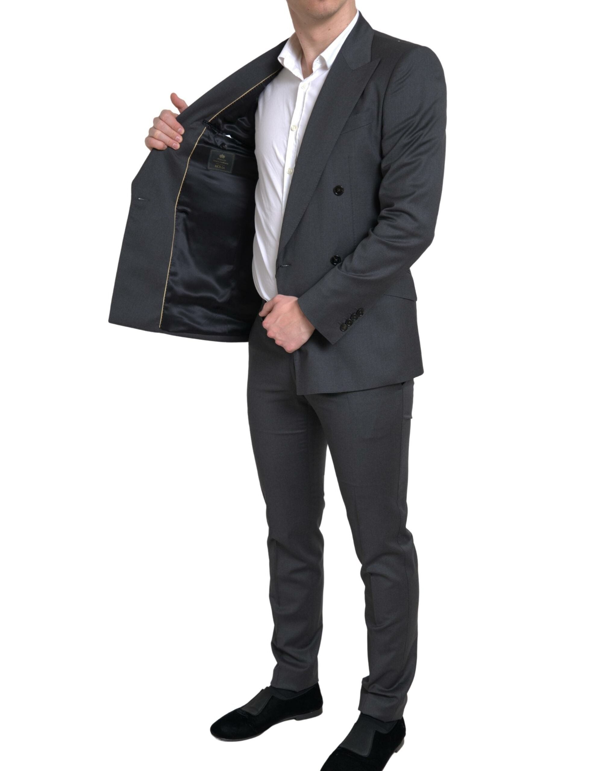 Dolce &amp; Gabbana Gray 2 Piece Double Breasted SICILY Suit