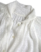 Dolce &amp; Gabbana White Silk Sheer Tied Neck Polka Dots Blouse