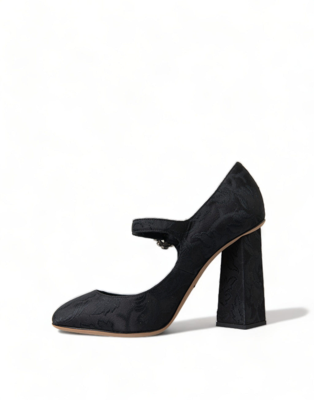 Dolce &amp; Gabbana Black Brocade Mary Janes Heels Pumps Shoes
