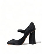 Dolce &amp; Gabbana Black Brocade Mary Janes Heels Pumps Shoes