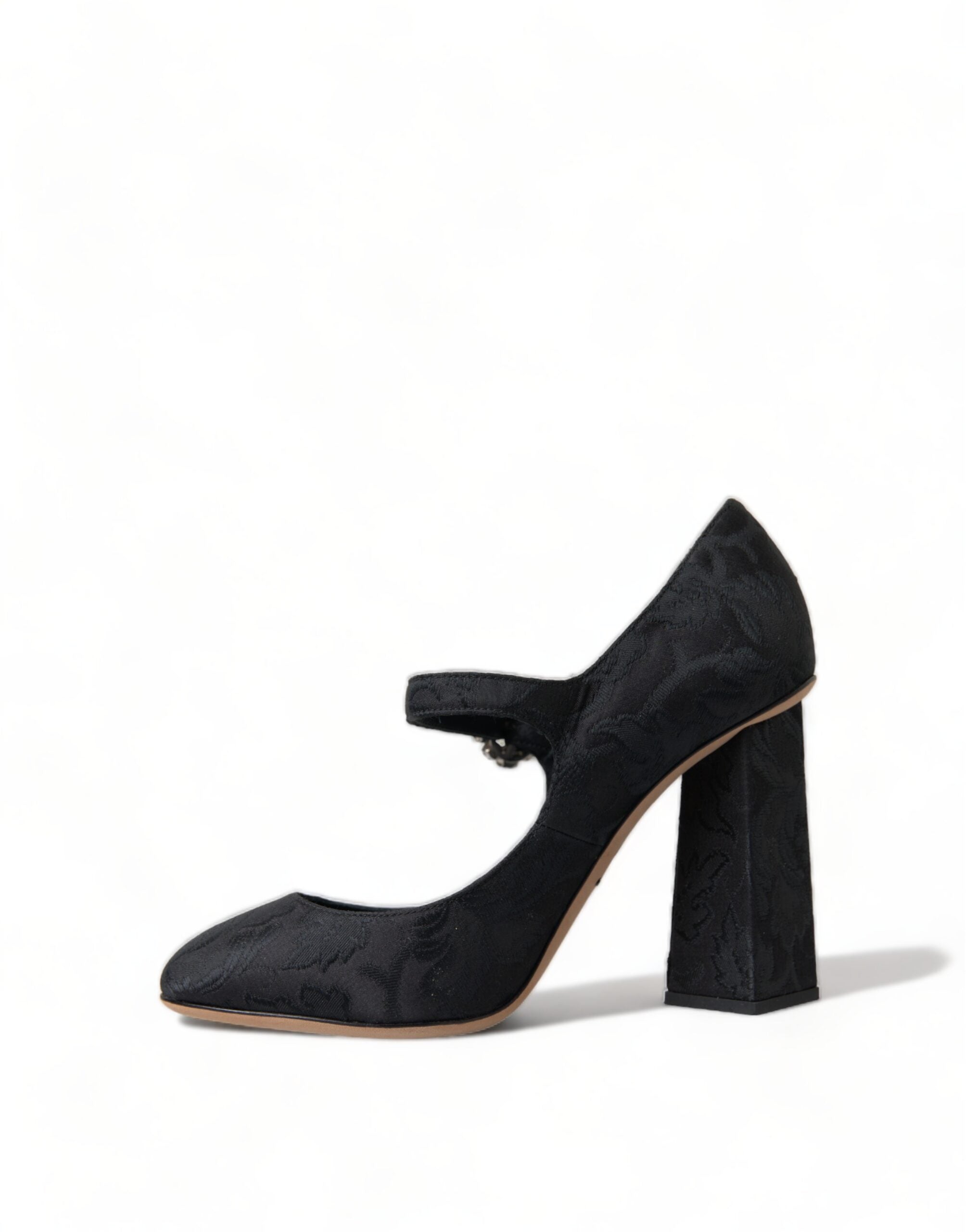 Dolce &amp; Gabbana Black Brocade Mary Janes Heels Pumps Shoes