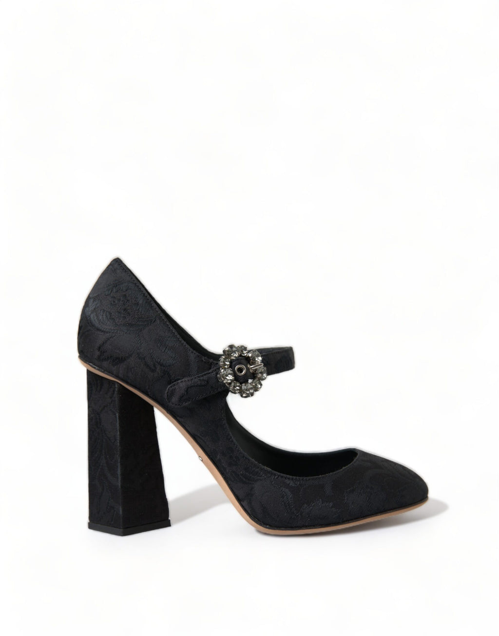 Dolce &amp; Gabbana Black Brocade Mary Janes Heels Pumps Shoes