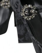 Dolce &amp; Gabbana Black Brocade Mary Janes Heels Pumps Shoes