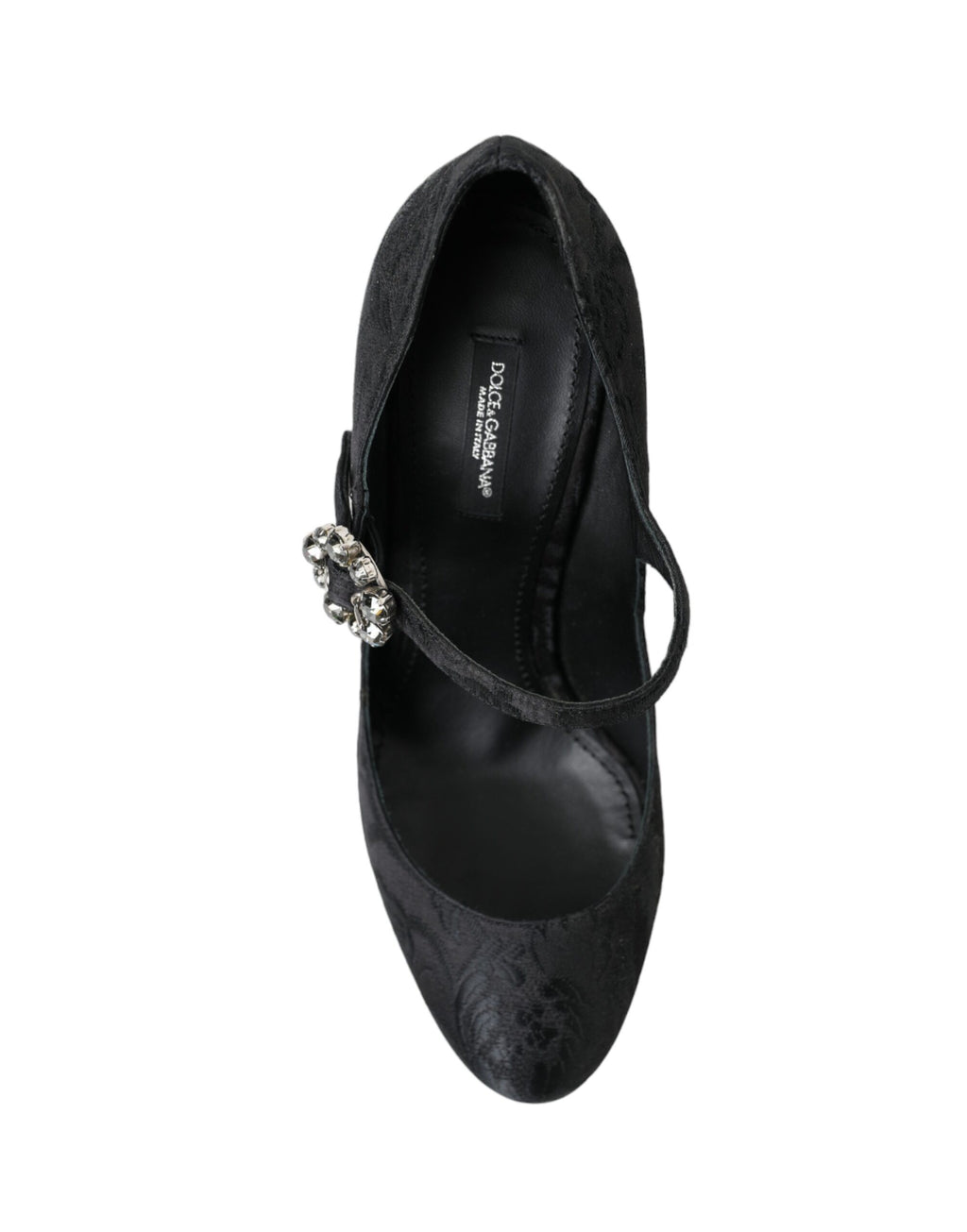 Dolce &amp; Gabbana Black Brocade Mary Janes Heels Pumps Shoes