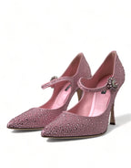 Dolce &amp; Gabbana Pink Strass Crystal Heels Pumps Shoes