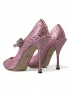 Dolce &amp; Gabbana Pink Strass Crystal Heels Pumps Shoes