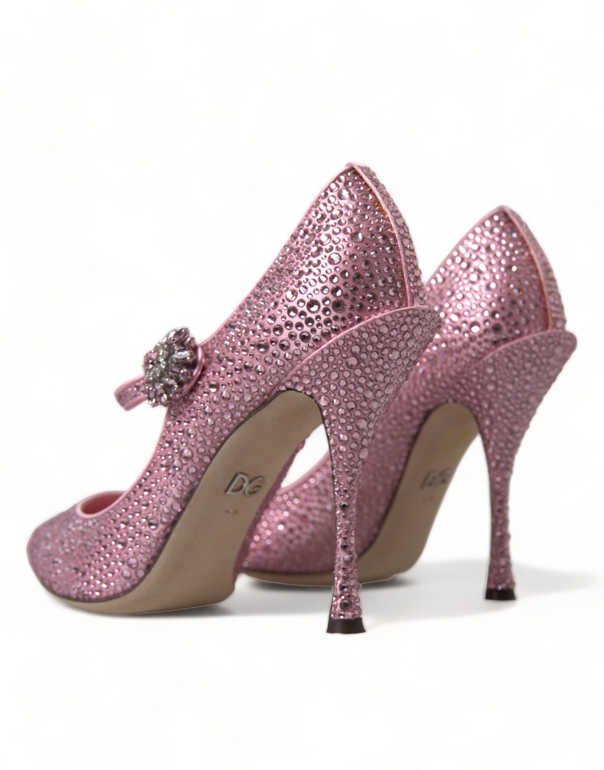Dolce &amp; Gabbana Pink Strass Crystal Heels Pumps Shoes