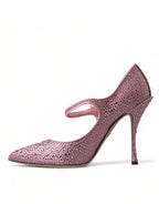 Dolce &amp; Gabbana Pink Strass Crystal Heels Pumps Shoes