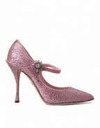 Dolce &amp; Gabbana Pink Strass Crystal Heels Pumps Shoes