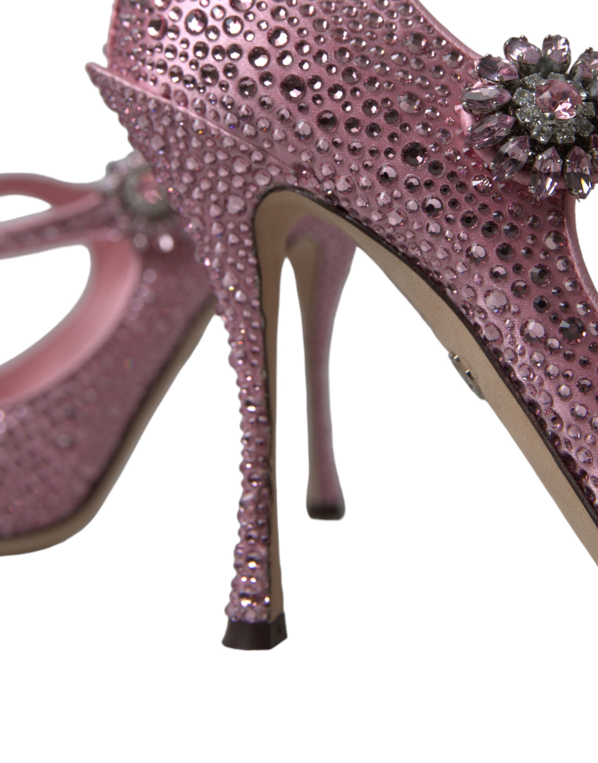 Dolce &amp; Gabbana Pink Strass Crystal Heels Pumps Shoes
