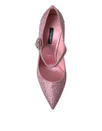 Dolce &amp; Gabbana Pink Strass Crystal Heels Pumps Shoes