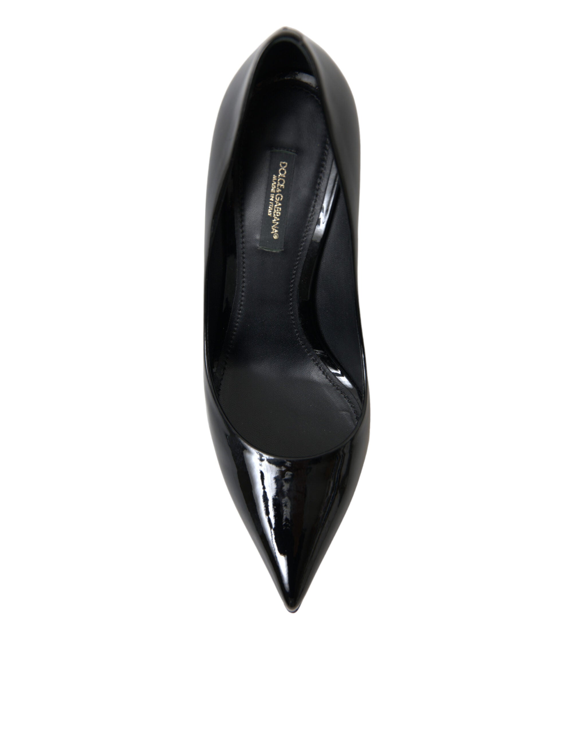 Dolce &amp; Gabbana Black Patent Leather Pumps Heels Shoes