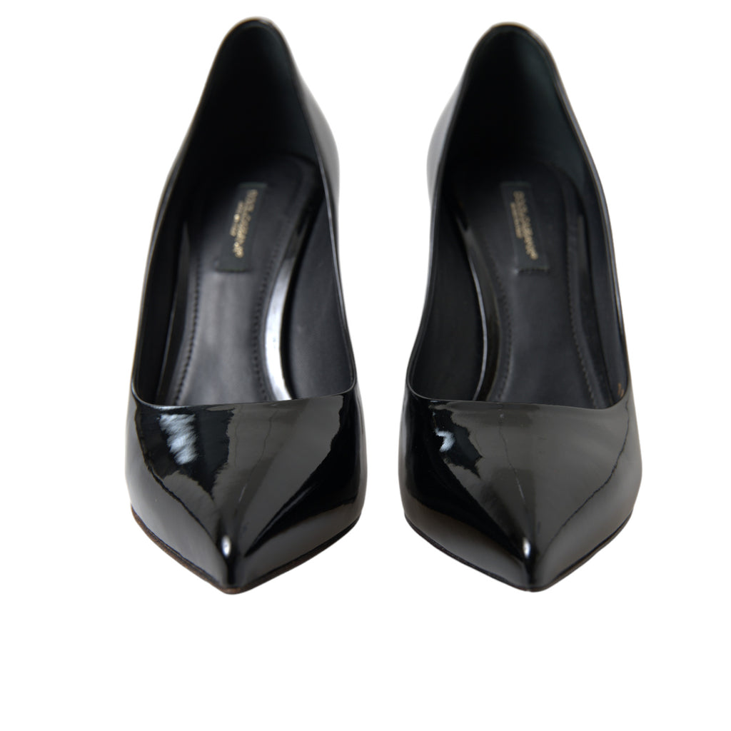 Dolce &amp; Gabbana Black Patent Leather Pumps Heels Shoes