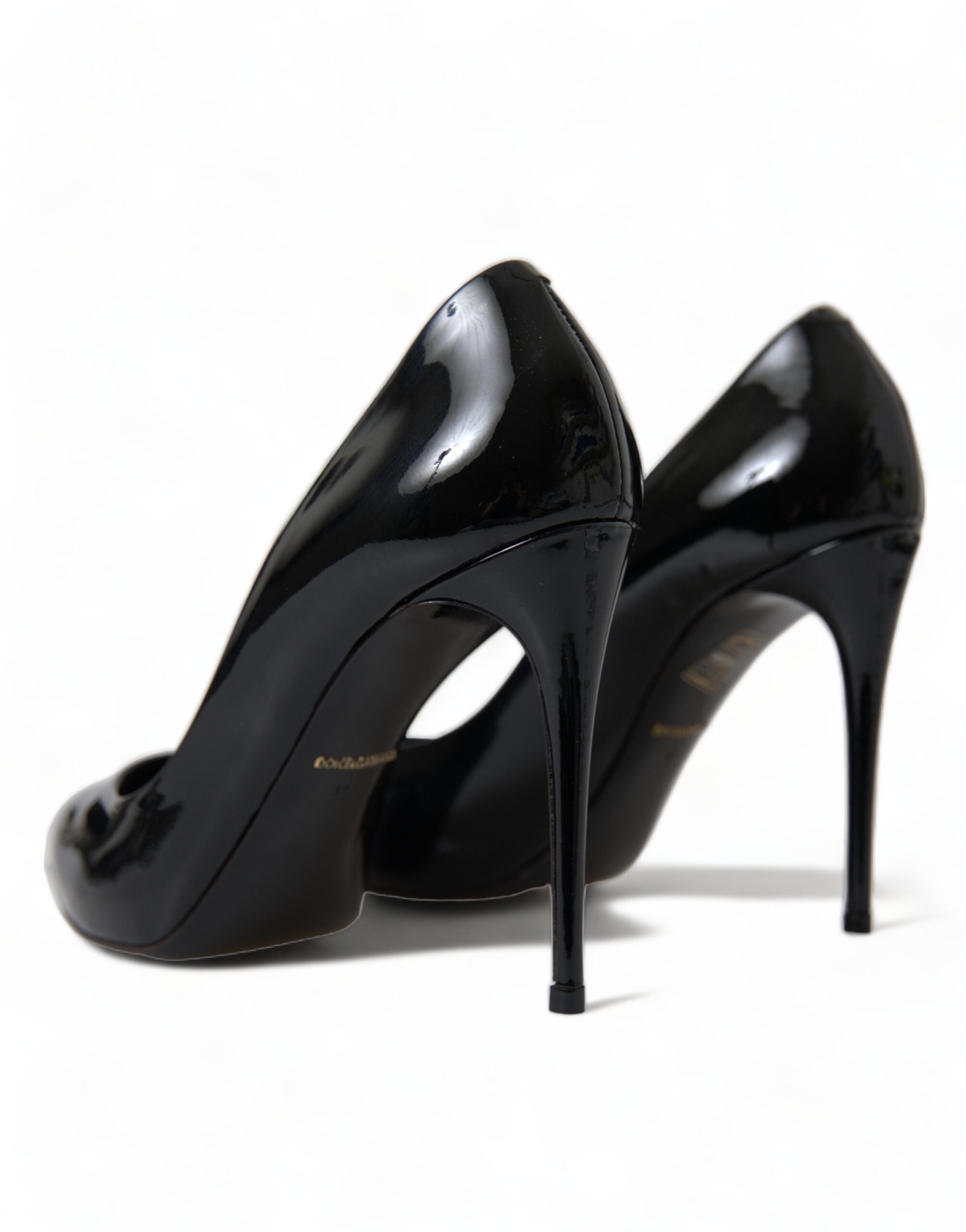 Dolce &amp; Gabbana Black Patent Leather Pumps Heels Shoes