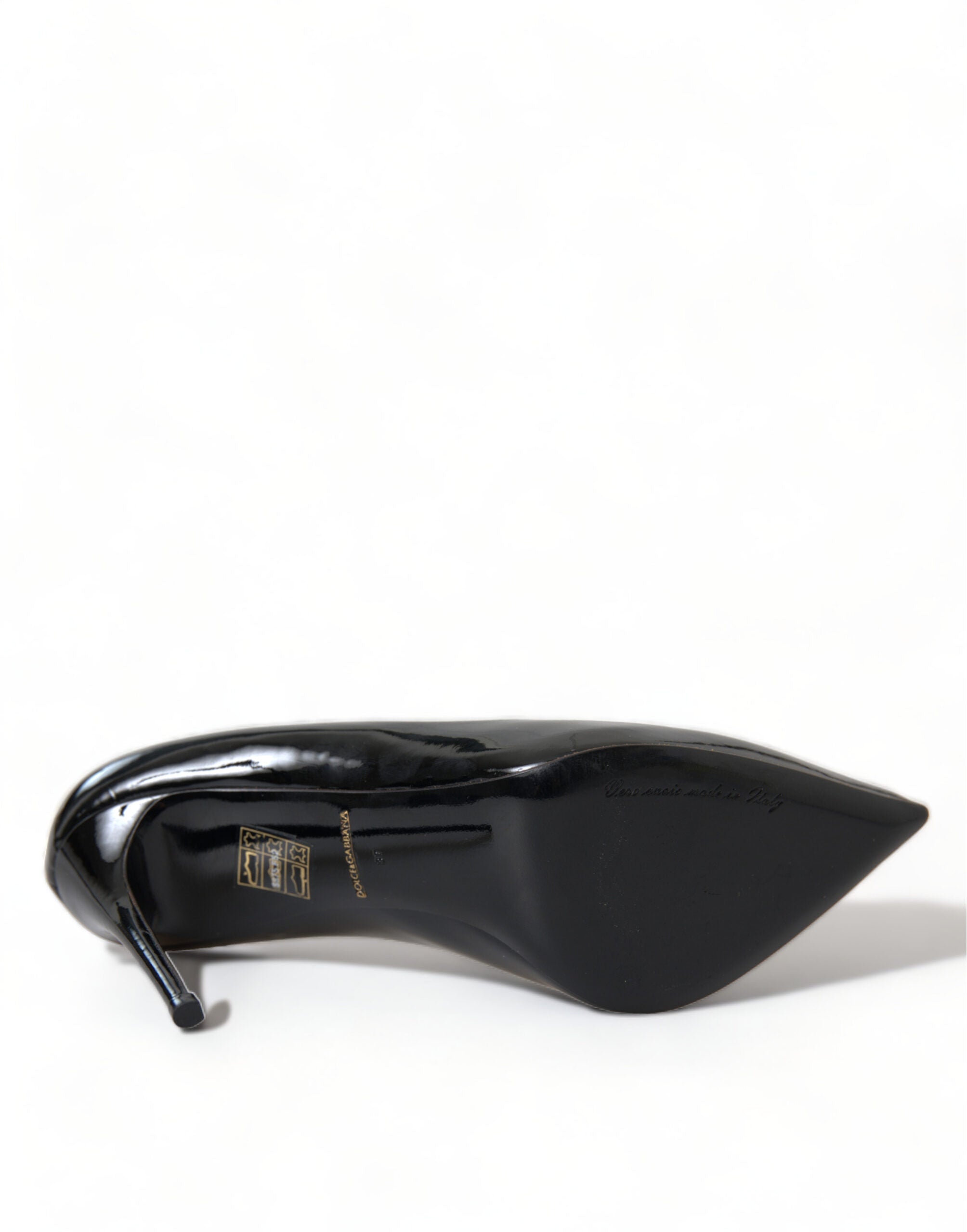 Dolce &amp; Gabbana Black Patent Leather Pumps Heels Shoes