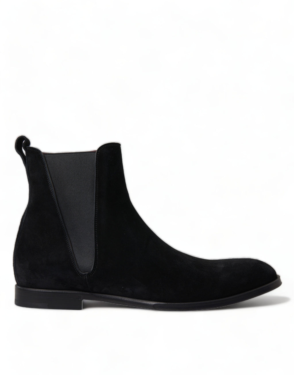 Dolce &amp; Gabbana Black Suede Leather Mid Calf Men Boots Shoes