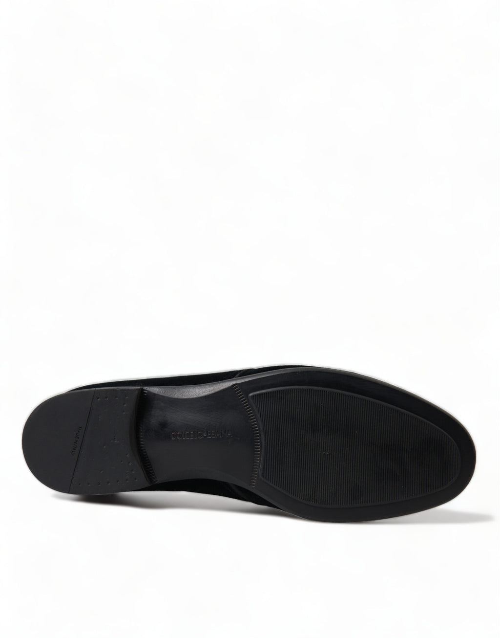 Dolce &amp; Gabbana Black Velvet Lace Up Formal Derby Dress Shoes