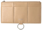 Dolce &amp; Gabbana Beige Leather Shoulder Cardholder Shoulder Strap Wallet