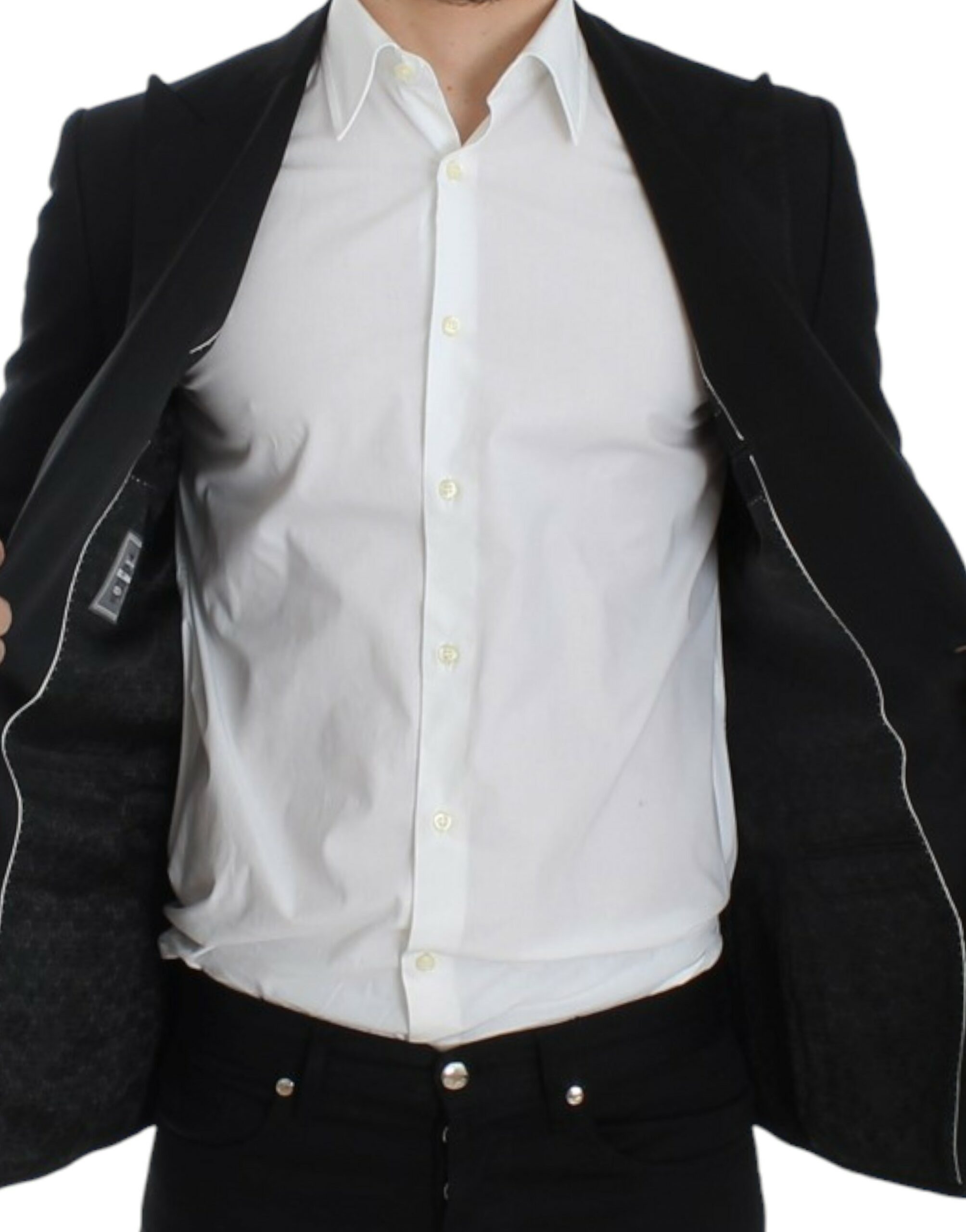 Dolce &amp; Gabbana Black wool silk SICILY blazer