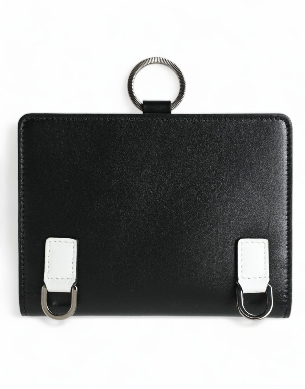 Dolce &amp; Gabbana Black Leather Crystal Embellished Card Holder Wallet