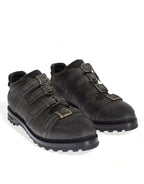 Dolce &amp; Gabbana Gray Leather Ankle Strap Shoes Boots