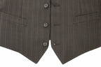Dolce &amp; Gabbana Black Striped Stretch Dress Vest Vest