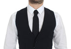 Dolce &amp; Gabbana Blue Wool Formal Dress Vest Waistcoat