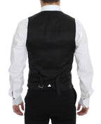 Dolce &amp; Gabbana Blue Wool Formal Dress Vest Waistcoat