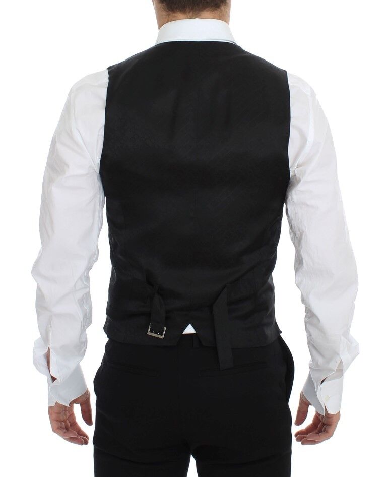 Dolce &amp; Gabbana Blue Wool Formal Dress Vest Waistcoat