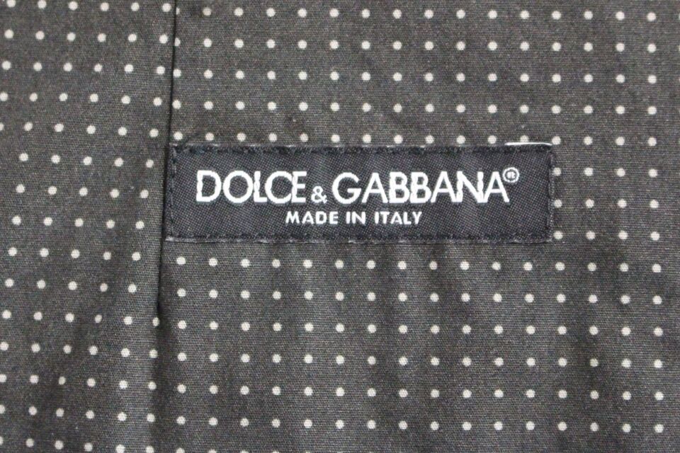 Dolce &amp; Gabbana Gray Polka Dot Dress Vest Gilet Weste