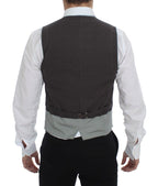 Dolce &amp; Gabbana Gray Polka Dot Dress Vest Gilet Weste