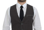Dolce &amp; Gabbana Gray Polka Dot Dress Vest Gilet Weste