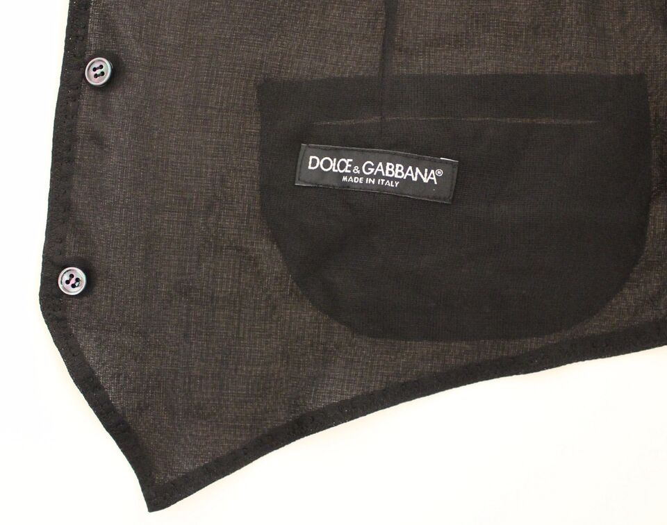 Dolce &amp; Gabbana Black Wool Formal Dress Vest Waistcoat Jacket