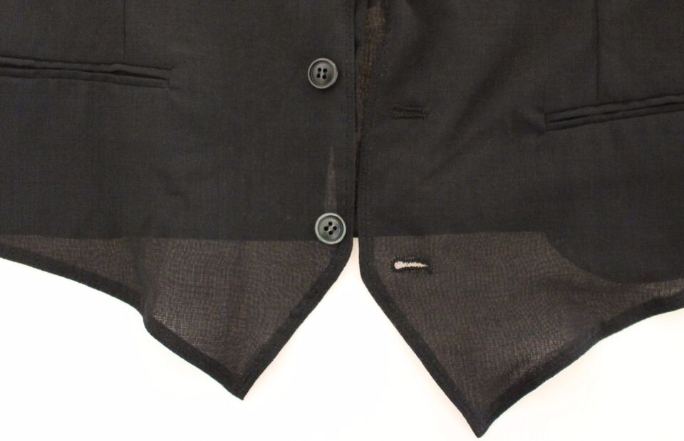 Dolce &amp; Gabbana Black Wool Formal Dress Vest Waistcoat Jacket