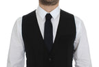 Dolce &amp; Gabbana Black Wool Formal Dress Vest Waistcoat Jacket